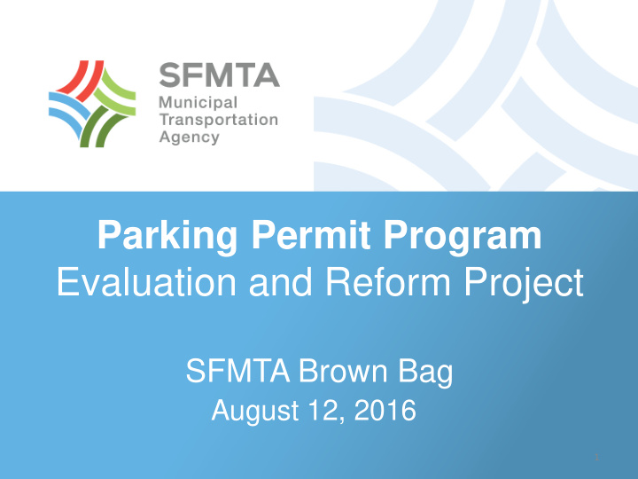 parking permit program evaluation and reform project