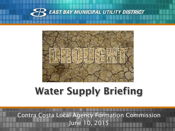 water supply briefing