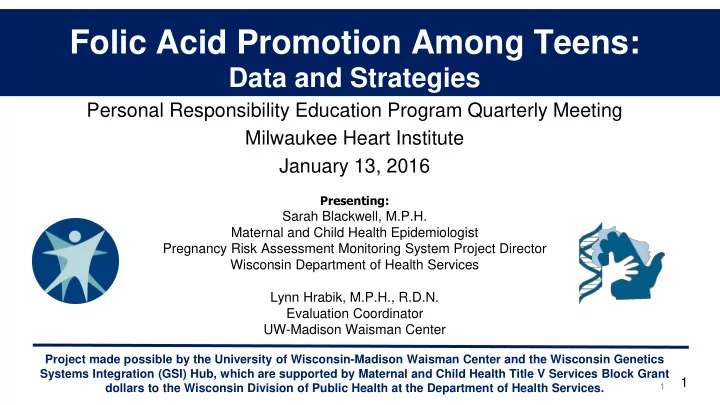 folic acid promotion among teens