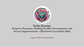 Public Hearing:  Property Purchase, Parking Facility Development and Access Improvements