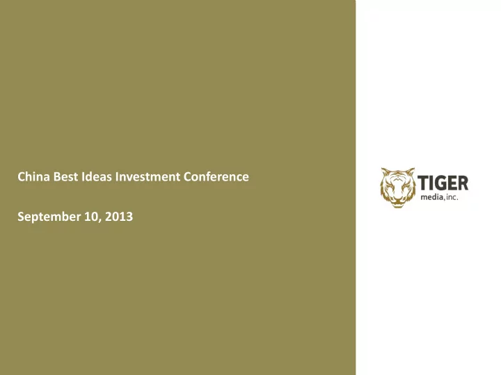 china best ideas investment conference september 10 2013