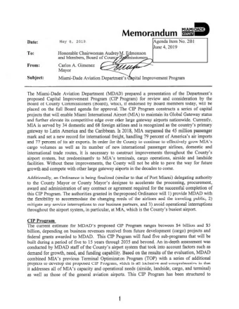 Program May 15 th , 2019  MIAMI-DADE AVIATION DEPARTMENT (MDAD)  Discussion Outline  Defining