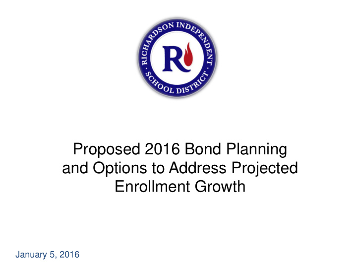 and options to address projected