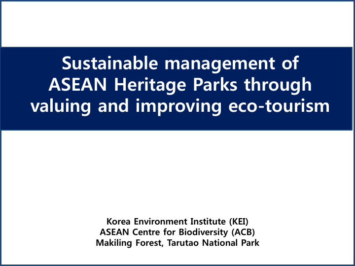korea environment institute kei asean centre for