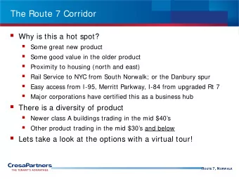 MerrittView  Class A Office Building  Built in 1985  264,473 sq.ft.  Typical height 8