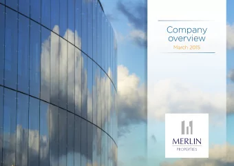 Company overview  March 2015  1  Disclaimer  This presentation has been prepared by  been verifjed