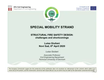 SPECIAL MOBILITY STRAND  STRUCTURAL FIRE SAFETY DESIGN:  challenges and shortcomings  Luisa