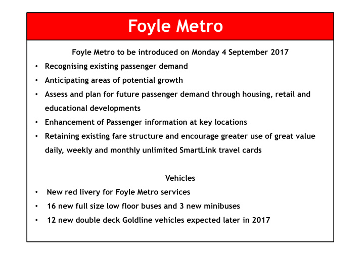 foyle metro