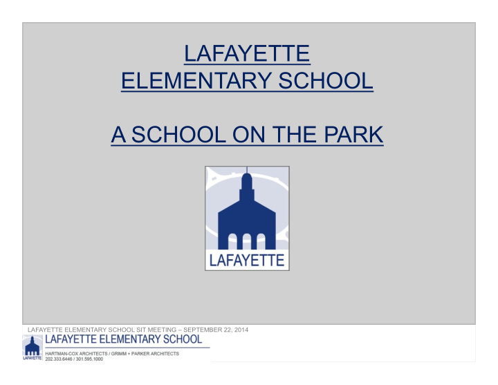 lafayette elementary school a school on the park