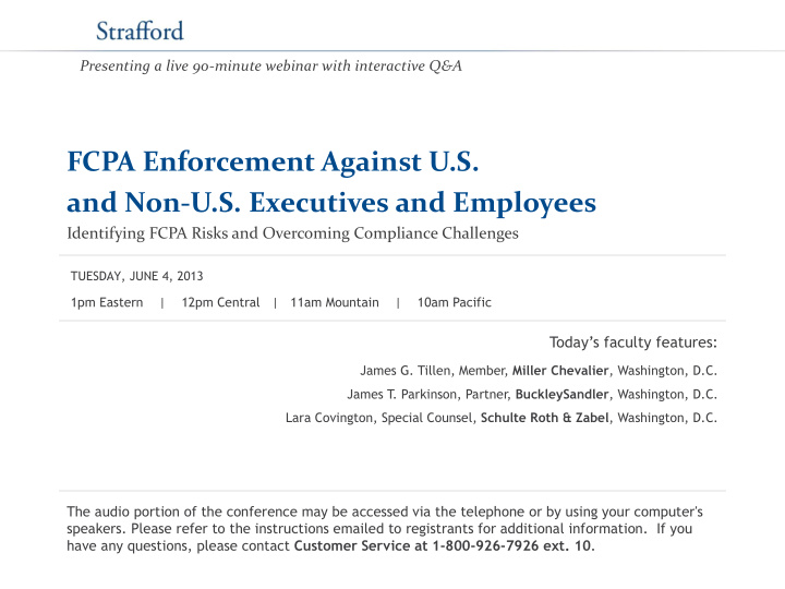 fcpa enforcement against u s and non u s executives and