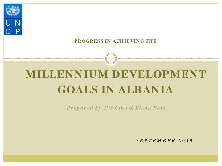 millennium development goals in albania