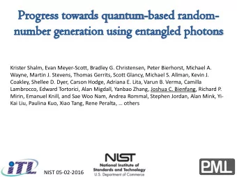 NIST 05-02-2016  Outline  Contrast classical and quantum descriptions  Einsteins objection