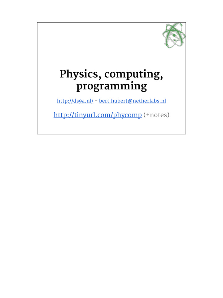 physics computing programming