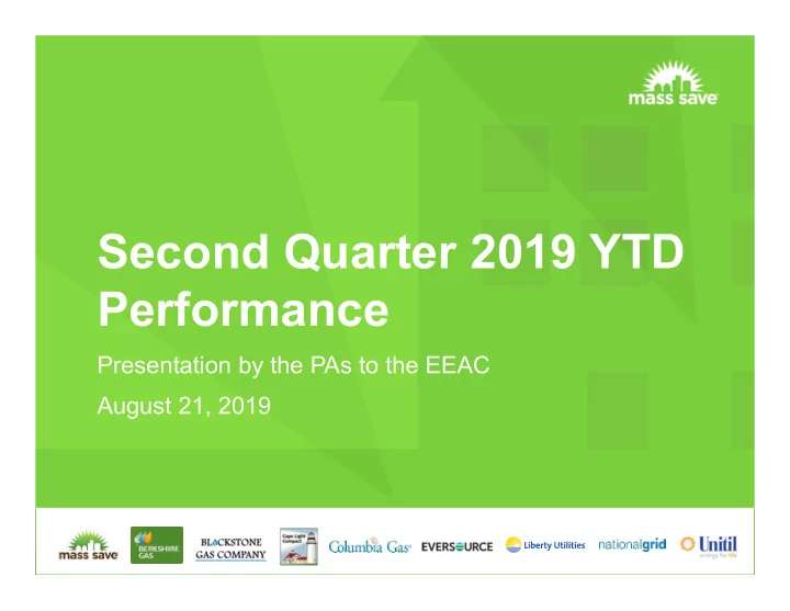second quarter 2019 ytd performance