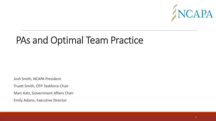 pas and optimal team practice