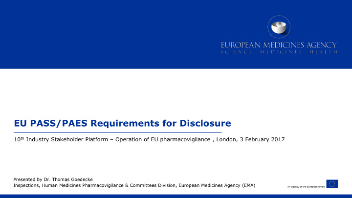 eu pass paes requirements for disclosure