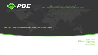 PBE PAS Collision Avoidance/Proximity Detection System  Adrian Barratt  PBE European Headquarters