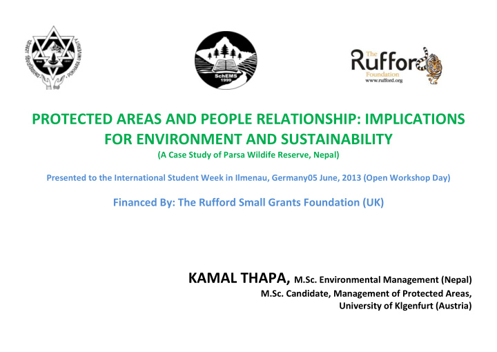 protected areas and people relationship implications for