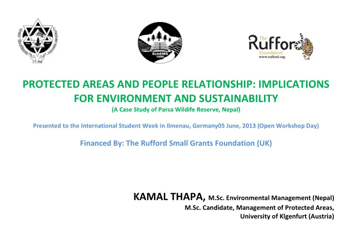 protected areas and people relationship implications for
