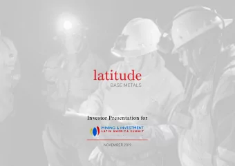 Investor Presentation for  NOVEMBER 2019  1  CAUTIONARY STATEMENT  This presentation may contain