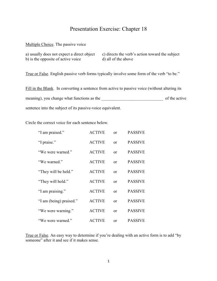 presentation exercise chapter 18