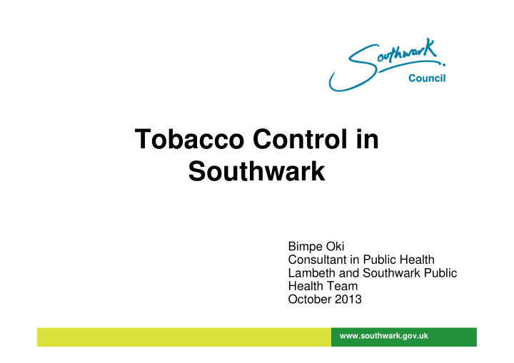 tobacco control in southwark