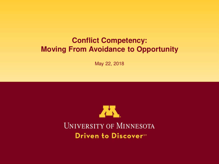 conflict competency moving from avoidance to opportunity