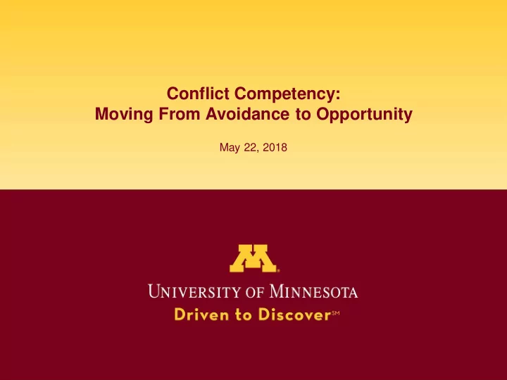 conflict competency moving from avoidance to opportunity