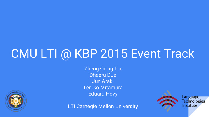 cmu lti kbp 2015 event track