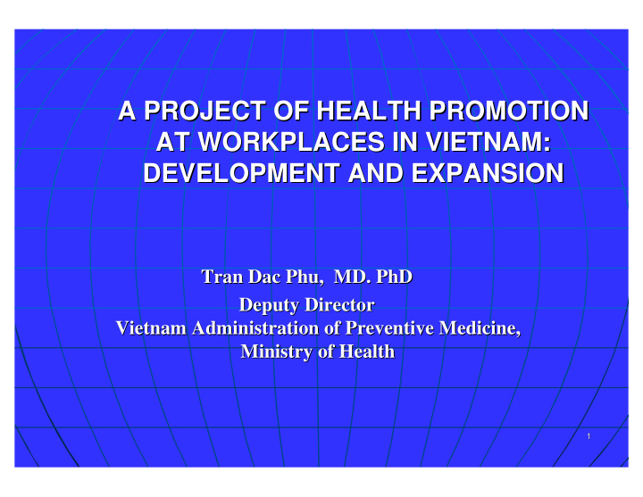 a project of health promotion a project of health