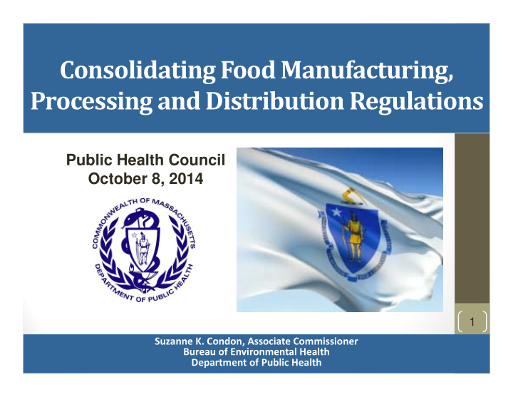 consolidating food manufacturing processing and