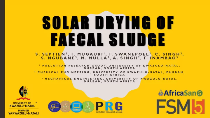 solar drying of faecal sludge