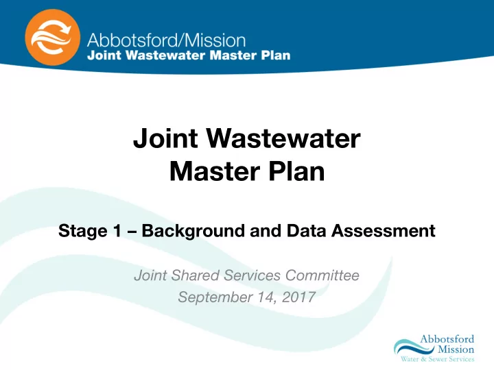 joint wastewater master plan