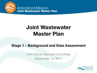 Joint Wastewater  Master Plan  Stage 1  Background and Data Assessment  Joint Shared Services
