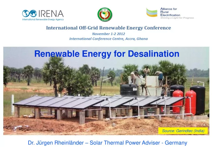 renewable energy for desalination