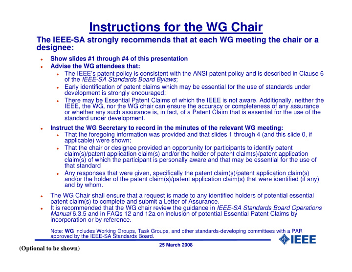instructions for the wg chair