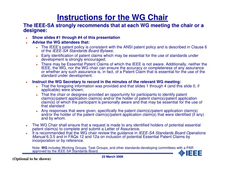 instructions for the wg chair