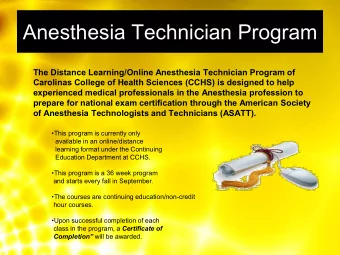Anesthesia Technician Program  The Distance Learning/Online Anesthesia Technician Program of