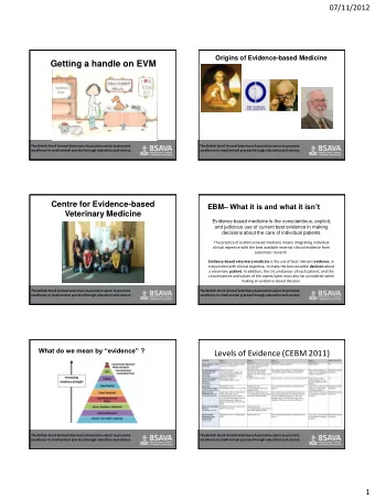 Getting a handle on EVM  The British Small Animal Veterinary Association exists to promote  The