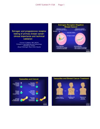 Estrogen and progesterone receptor  Estrogen and progesterone receptor  testing of primary breast