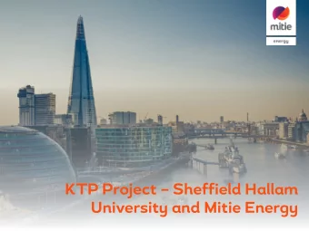 KTP Project  Sheffield Hallam  University and Mitie Energy  Introduction  What are Knowledge