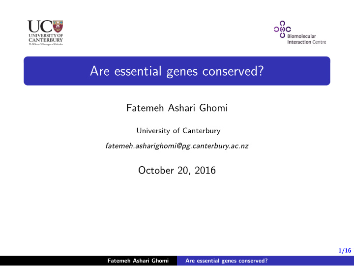 are essential genes conserved