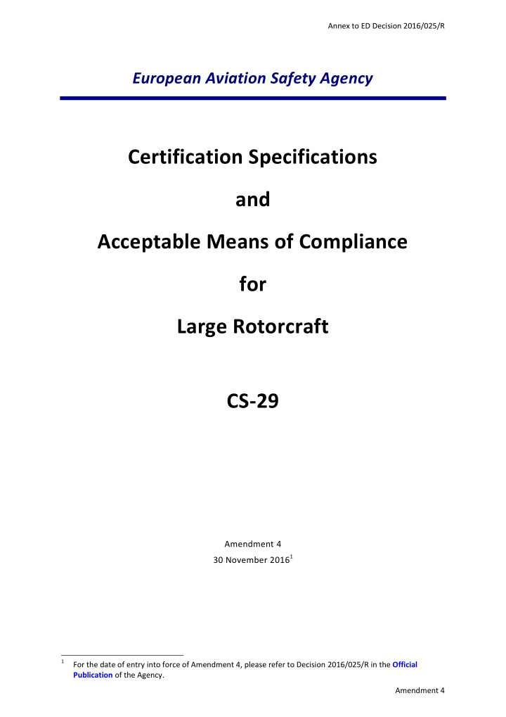 certification specifications and acceptable means of