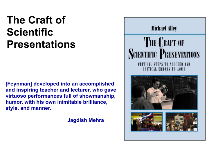 the craft of scientific presentations