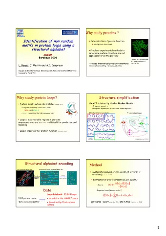 Why study proteins ?