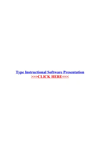 Type Instructional Software Presentation  Instructional Software forHigh School Physical