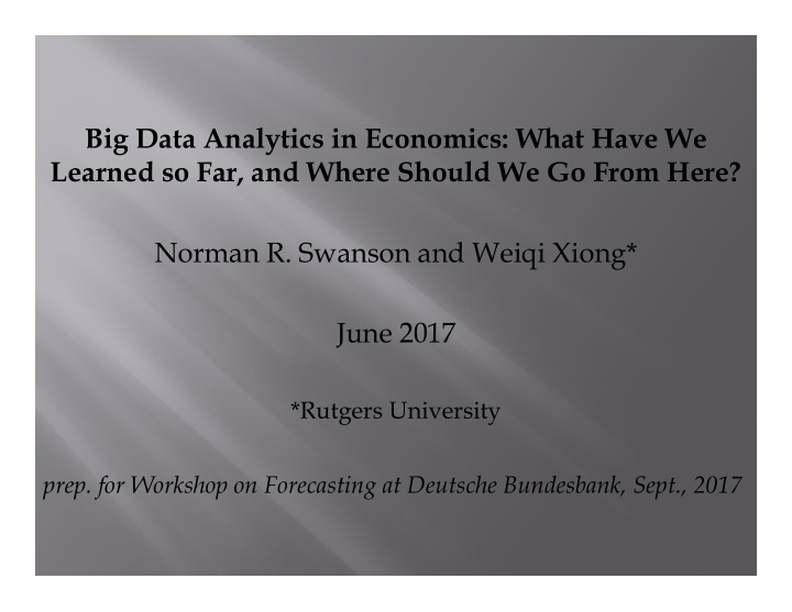 big data analytics in economics what have we learned so