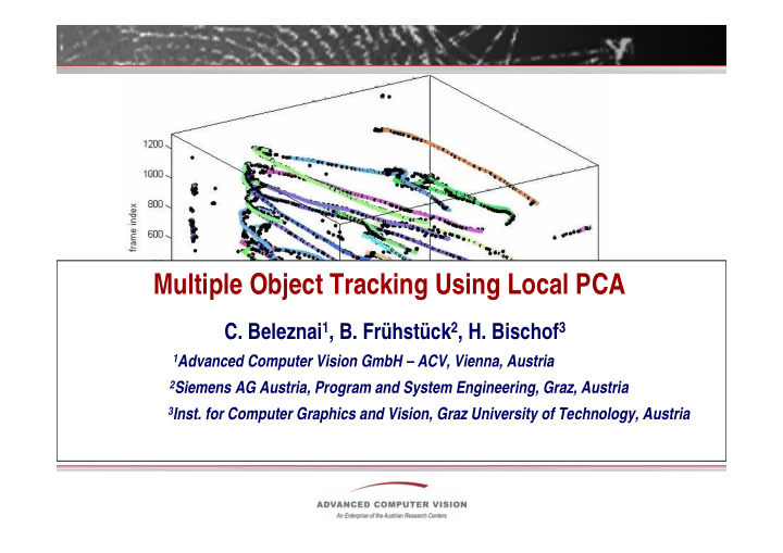 multiple object tracking using local pca