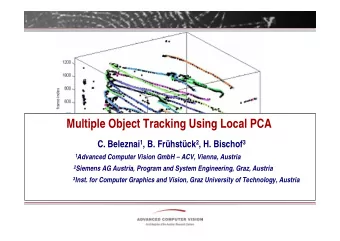 Multiple Object Tracking Using Local PCA C. Beleznai 1 , B. Frhstck 2 , H. Bischof 3 1 Advanced
