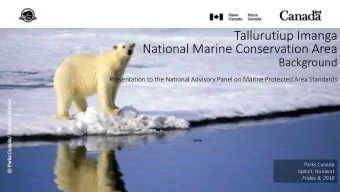 National Marine Conservation Area  Background  Presentation to the National Advisory Panel on